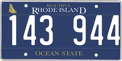 RI license plate 143944
