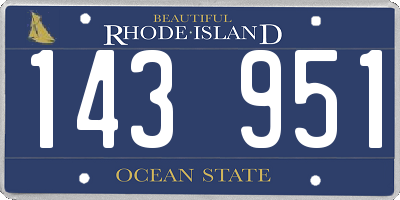 RI license plate 143951