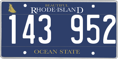 RI license plate 143952