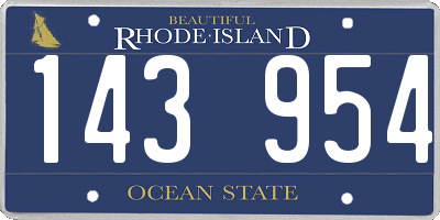 RI license plate 143954