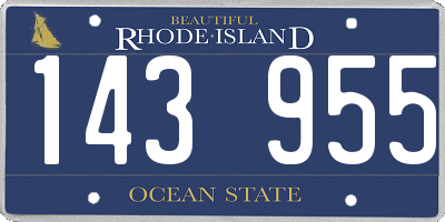 RI license plate 143955