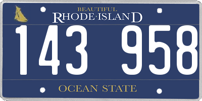 RI license plate 143958