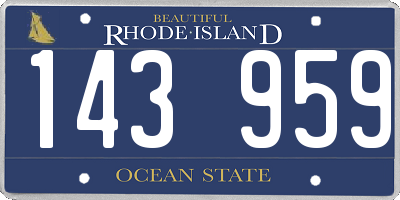 RI license plate 143959
