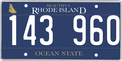 RI license plate 143960
