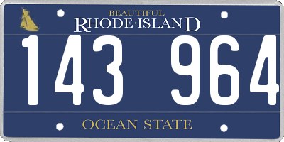 RI license plate 143964