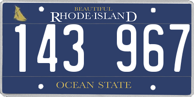RI license plate 143967