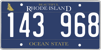 RI license plate 143968