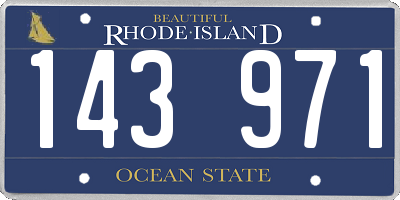 RI license plate 143971