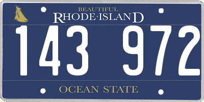RI license plate 143972