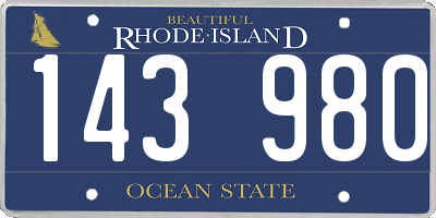 RI license plate 143980