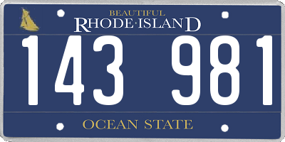 RI license plate 143981