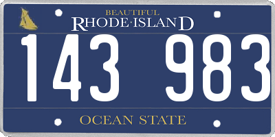 RI license plate 143983