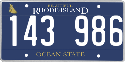 RI license plate 143986