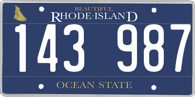 RI license plate 143987
