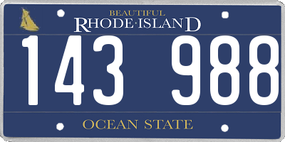 RI license plate 143988