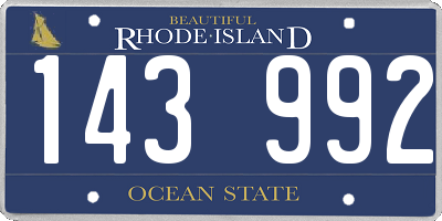 RI license plate 143992