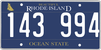 RI license plate 143994