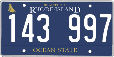 RI license plate 143997