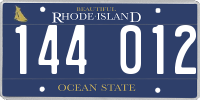 RI license plate 144012