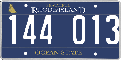 RI license plate 144013