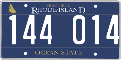 RI license plate 144014