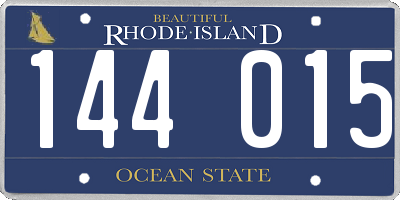 RI license plate 144015