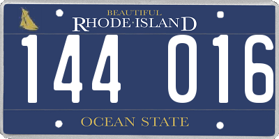 RI license plate 144016