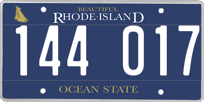 RI license plate 144017