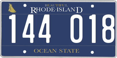 RI license plate 144018