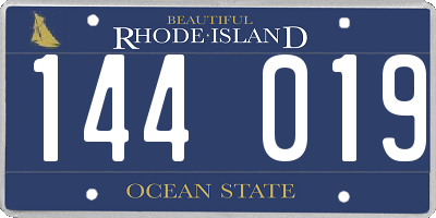 RI license plate 144019