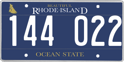 RI license plate 144022