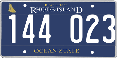 RI license plate 144023