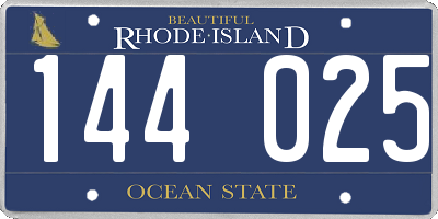 RI license plate 144025