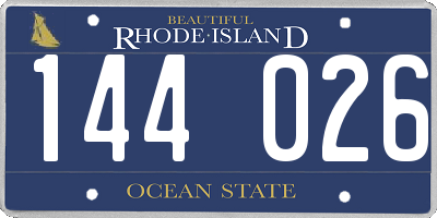 RI license plate 144026