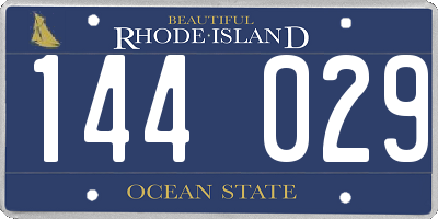 RI license plate 144029