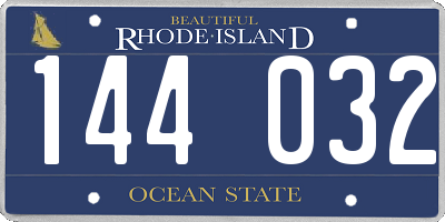 RI license plate 144032