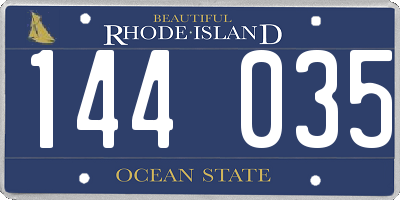 RI license plate 144035