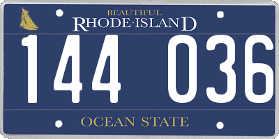 RI license plate 144036