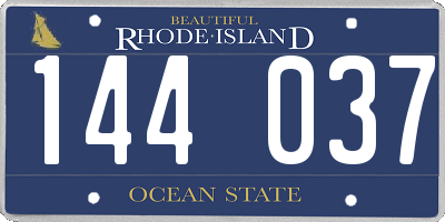 RI license plate 144037