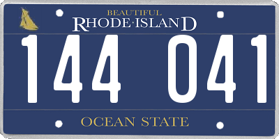 RI license plate 144041