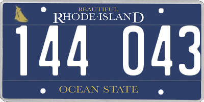 RI license plate 144043