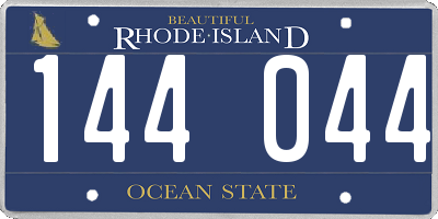 RI license plate 144044