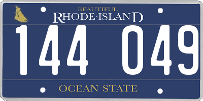 RI license plate 144049