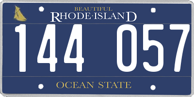 RI license plate 144057