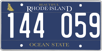 RI license plate 144059