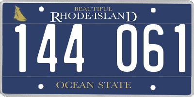 RI license plate 144061