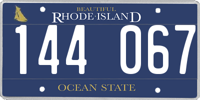 RI license plate 144067