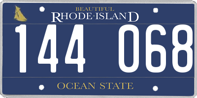 RI license plate 144068