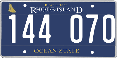 RI license plate 144070