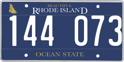 RI license plate 144073